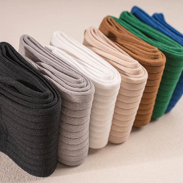 Men's Simple Solid Color Business Cotton Socks - image 7