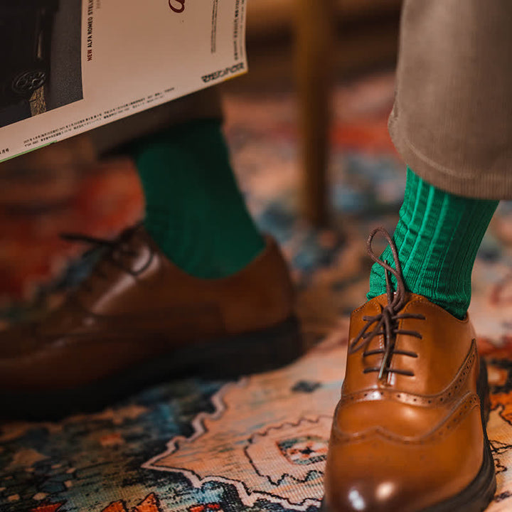 Men's Simple Solid Color Business Cotton Socks - image 0