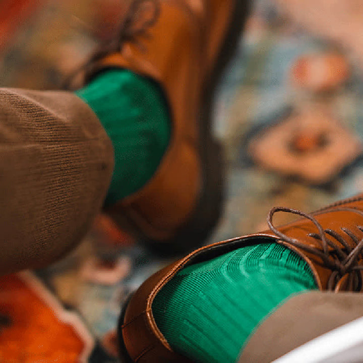 Men's Simple Solid Color Business Cotton Socks - image 4