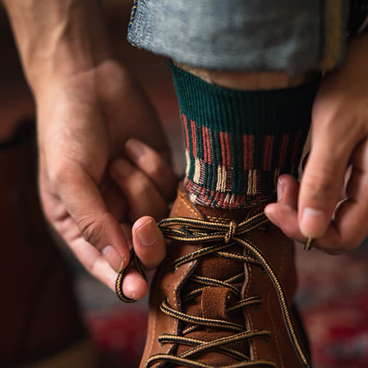 Colored Tribal-Like Pattern Cotton Socks - image 5