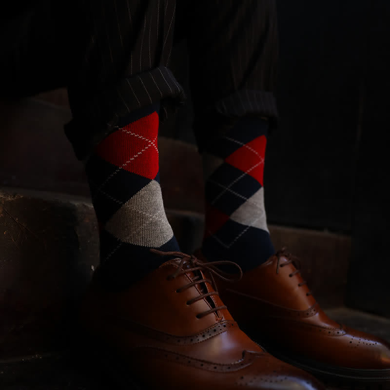 Men's Argyle Pattern Design Cotton Socks - image 4
