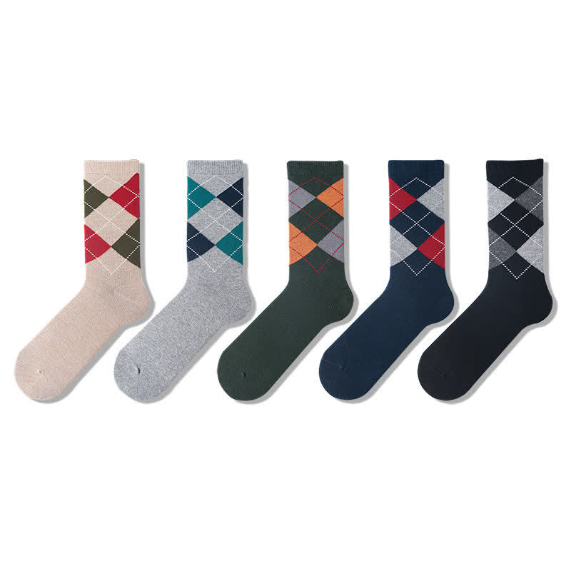 Men's Argyle Pattern Design Cotton Socks - image 1