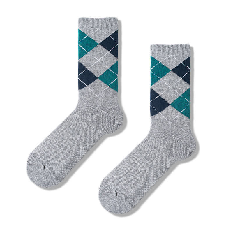 Men's Argyle Pattern Design Cotton Socks - Gray - 6 Pairs - One Size (US 6.5 - US 10) - image 8