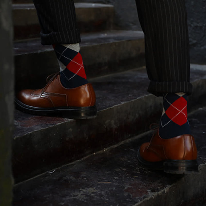 Men's Argyle Pattern Design Cotton Socks - image 5