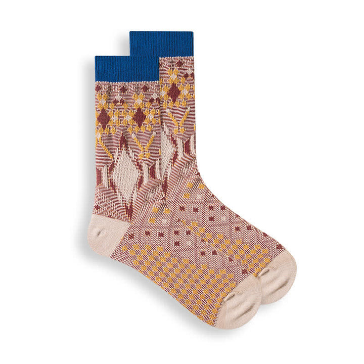 Men's Unique Novelty Fashion Cotton Crew Socks - Beige - 6 Pairs - One Size (US 6.5 - US 10) - image 12