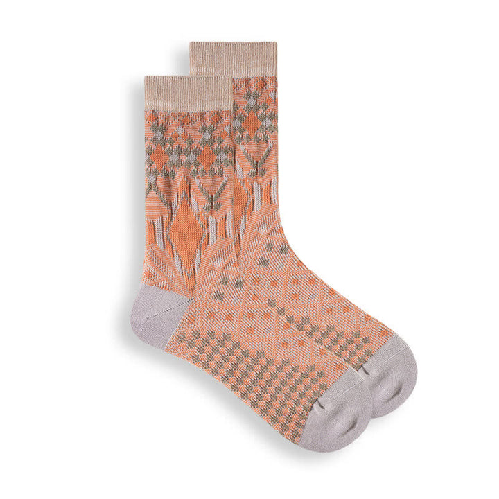 Men's Unique Novelty Fashion Cotton Crew Socks - LightSalmon - 6 Pairs - One Size (US 6.5 - US 10) - image 2
