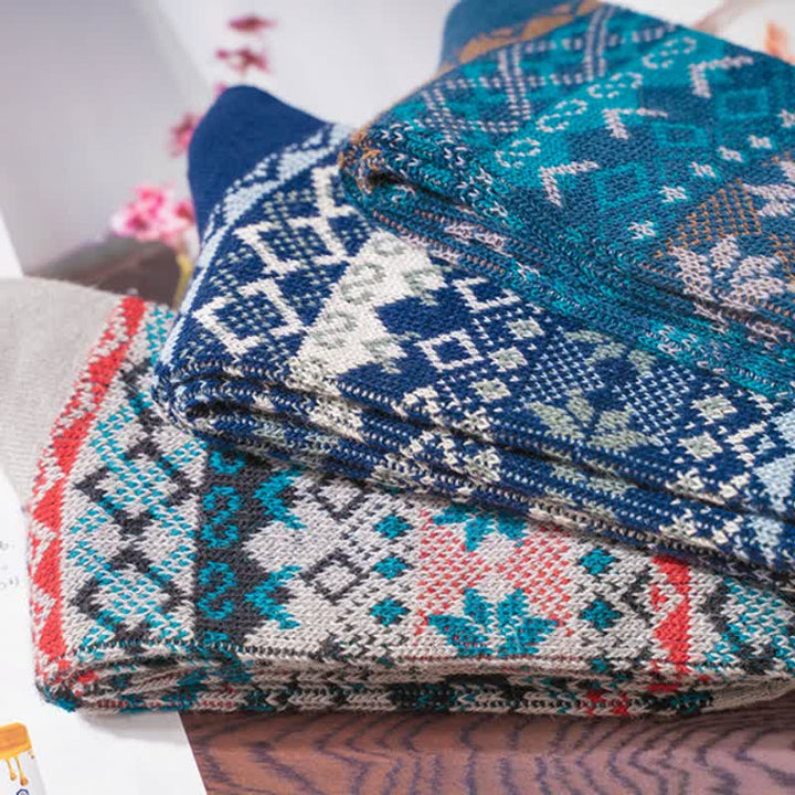 Dazzeling Retro Native Style Cotton Crew Socks - image 9
