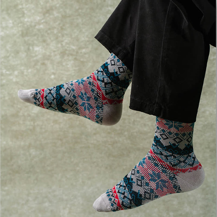 Dazzeling Retro Native Style Cotton Crew Socks - image 3