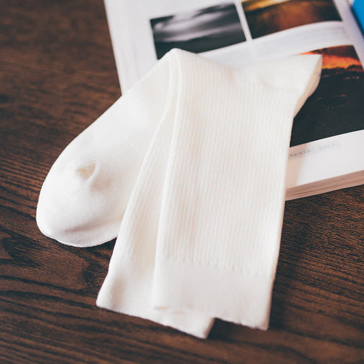 Men's Cozy Solid Color Ribbed Cotton Socks - image 3