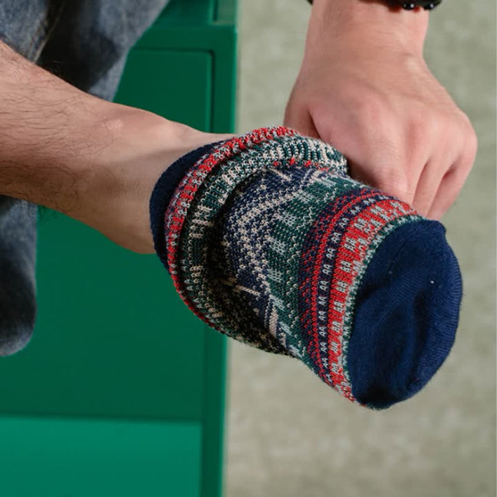 Vintage Tribal Geometric Patterns Cotton Socks - image 9