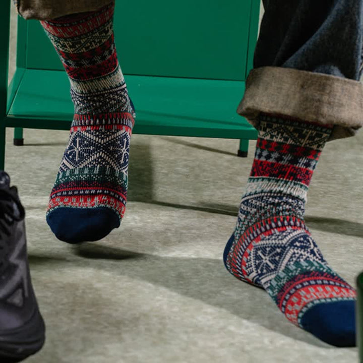 Vintage Tribal Geometric Patterns Cotton Socks - image 4