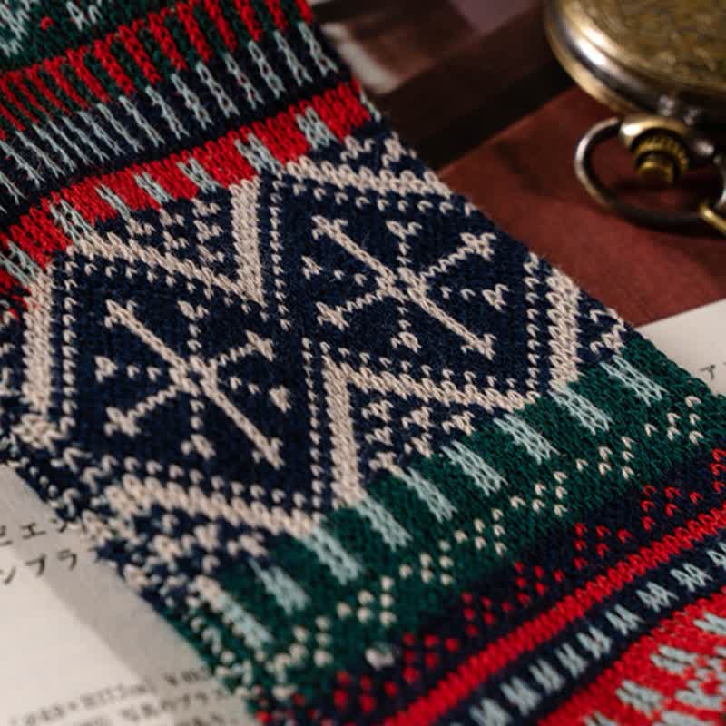 Vintage Tribal Geometric Patterns Cotton Socks - image 10