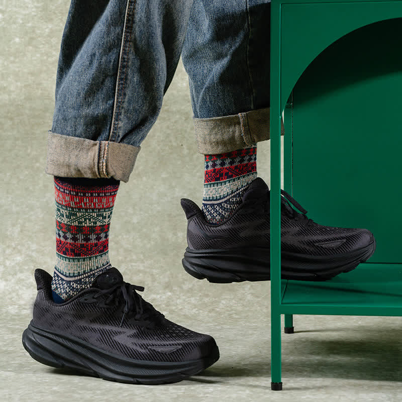 Vintage Tribal Geometric Patterns Cotton Socks - image 6