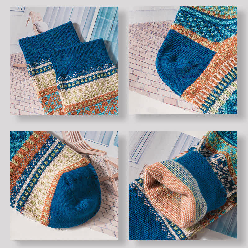 Vintage Tribal Geometric Patterns Cotton Socks - image 11
