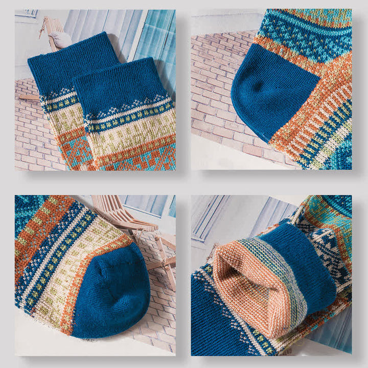 Vintage Tribal Geometric Patterns Cotton Socks - image 11