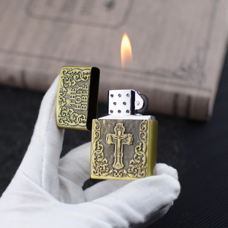 The Holy Bible Cross Grinding Wheel Refillable Butane Lighter - image 10