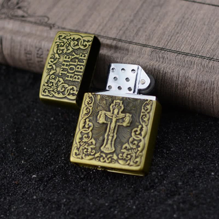 The Holy Bible Cross Grinding Wheel Refillable Butane Lighter - image 7