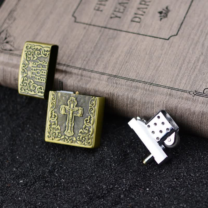 The Holy Bible Cross Grinding Wheel Refillable Butane Lighter - image 8