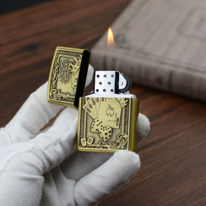 Lucky Poker Grinding Wheel Refillable Butane Lighter - image 4