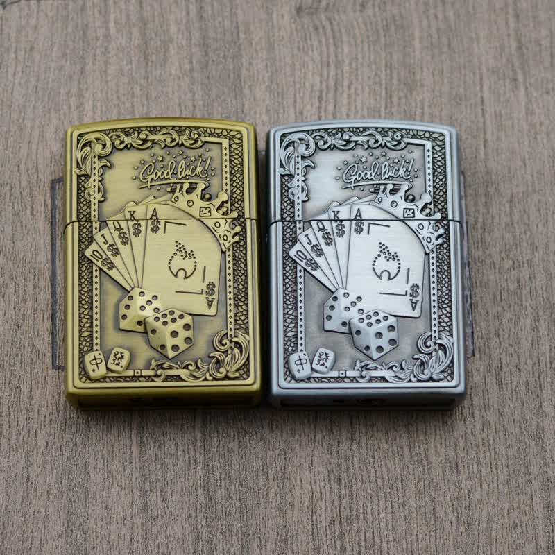 Lucky Poker Grinding Wheel Refillable Butane Lighter - image 1