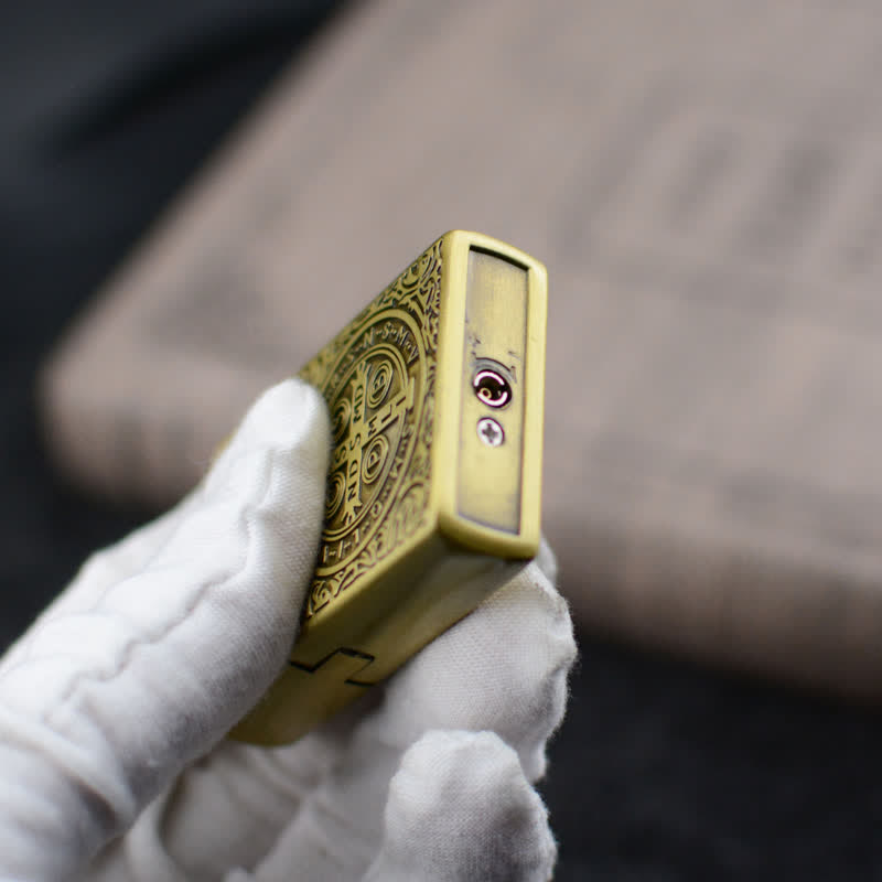 Carving Cross Grinding Wheel Refillable Butane Lighter - image 5
