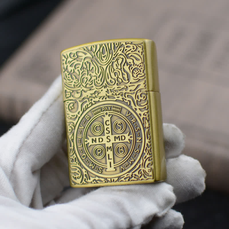 Carving Cross Grinding Wheel Refillable Butane Lighter - image 3