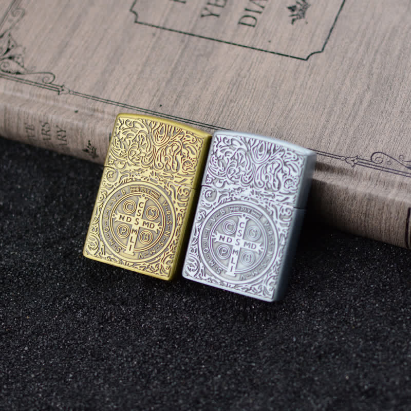 Carving Cross Grinding Wheel Refillable Butane Lighter - image 1