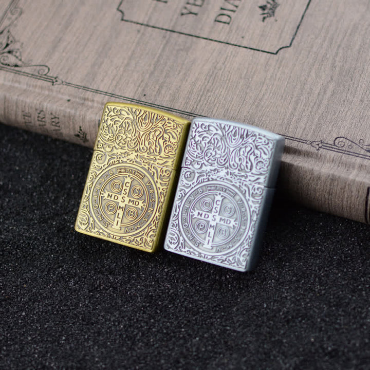 Carving Cross Grinding Wheel Refillable Butane Lighter - image 1