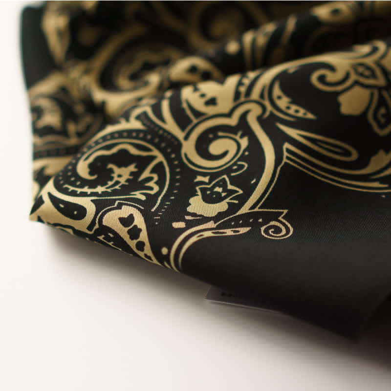 Retro Paisley Pattern Square Scarf with Scarf Buckle - image 6