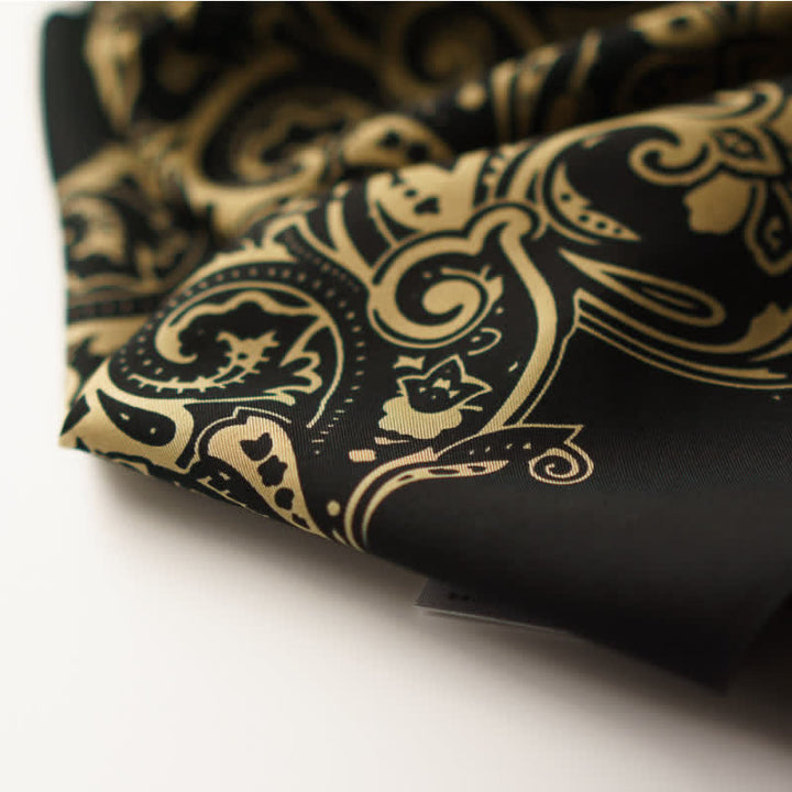 Retro Paisley Pattern Square Scarf with Scarf Buckle - image 6