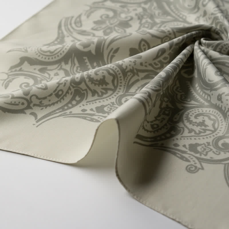 Retro Paisley Pattern Square Scarf with Scarf Buckle - image 10