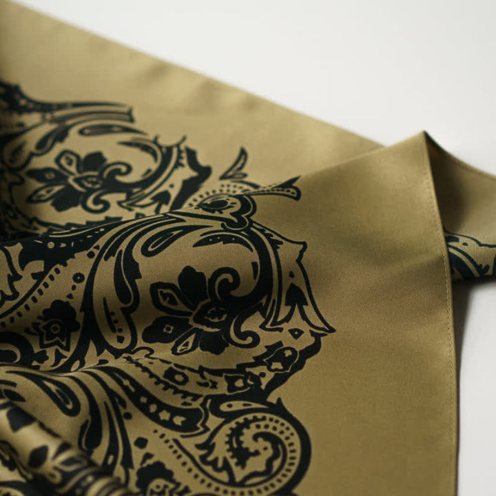 Retro Paisley Pattern Square Scarf with Scarf Buckle - image 8