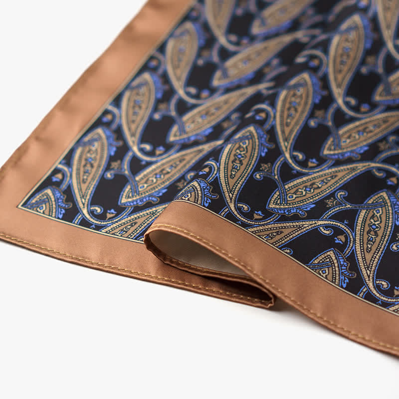 Cashew Nut Flower Square Scarf with Scarf Buckle - image 5