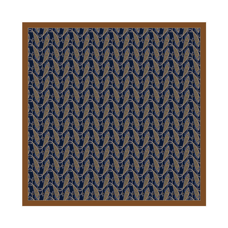 Cashew Nut Flower Square Scarf with Scarf Buckle