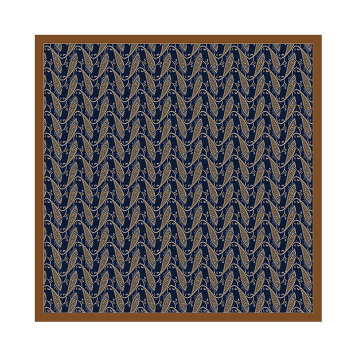 Cashew Nut Flower Square Scarf with Scarf Buckle - image 1