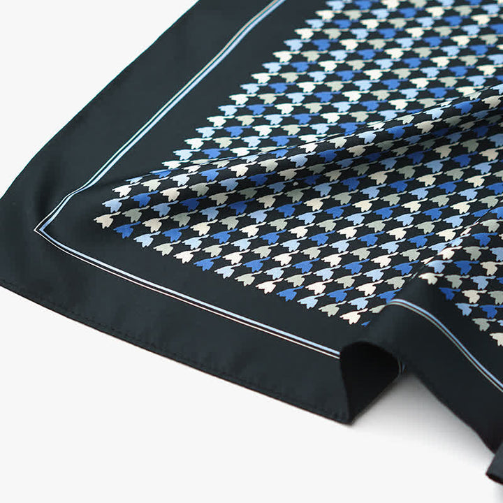 Navy & Blue Houndstooth Square Scarf with Scarf Buckle - image 4