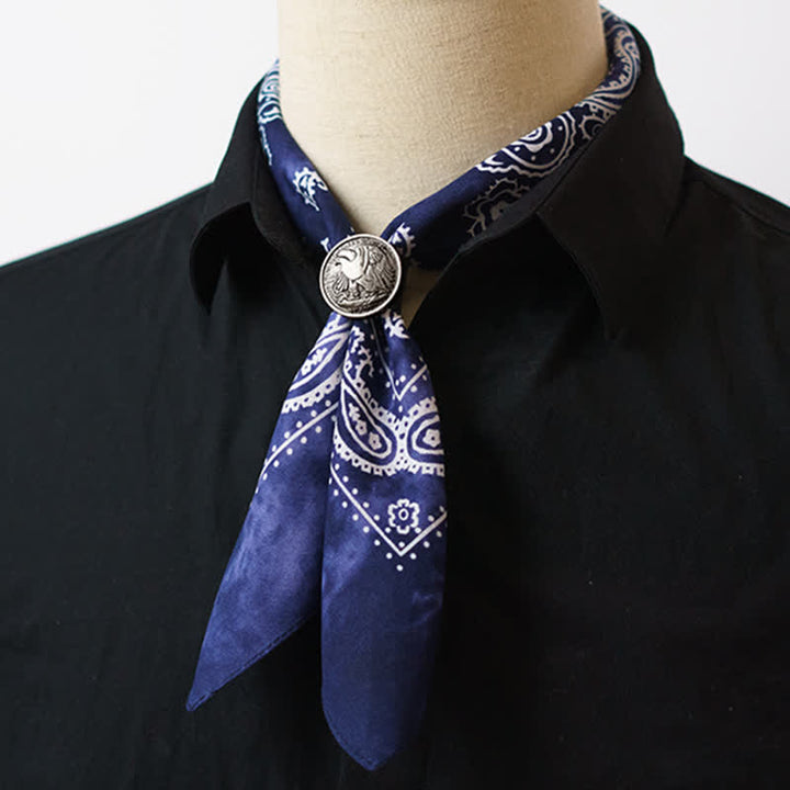 Paisley Acidwash Square Scarf with Scarf Buckle - image 2