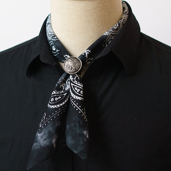 Paisley Acidwash Square Scarf with Scarf Buckle - image 9