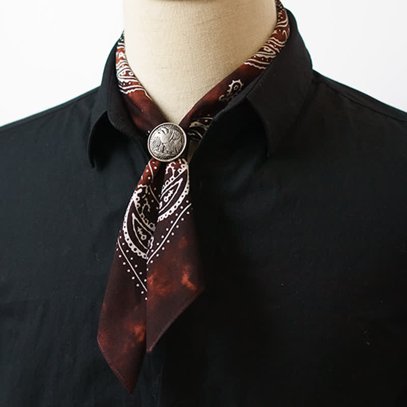 Paisley Acidwash Square Scarf with Scarf Buckle - image 6