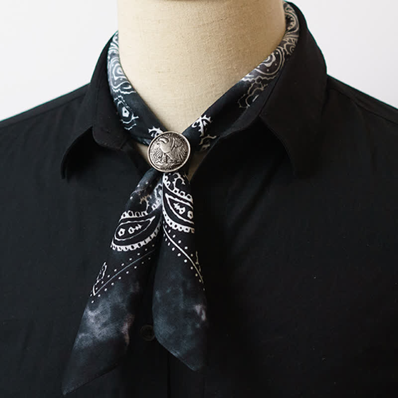 Paisley Acidwash Square Scarf with Scarf Buckle - image 9