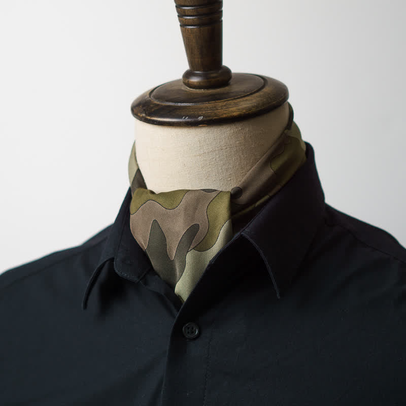 Camouflage Pattern Square Scarf with Scarf Buckle - image 3