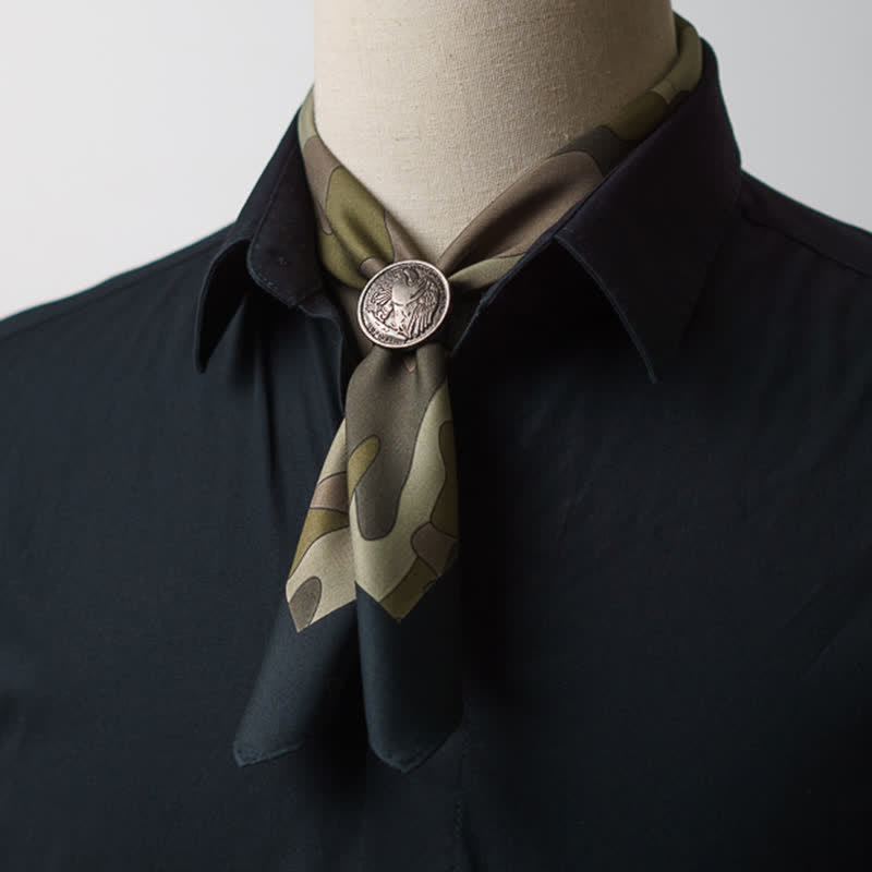 Camouflage Pattern Square Scarf with Scarf Buckle - image 2