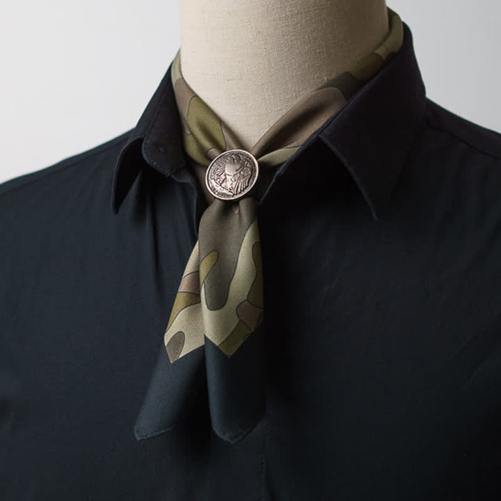 Camouflage Pattern Square Scarf with Scarf Buckle - image 2