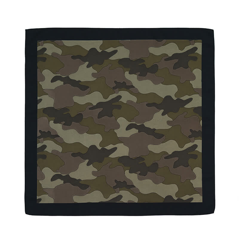 Camouflage Pattern Square Scarf with Scarf Buckle - image 1