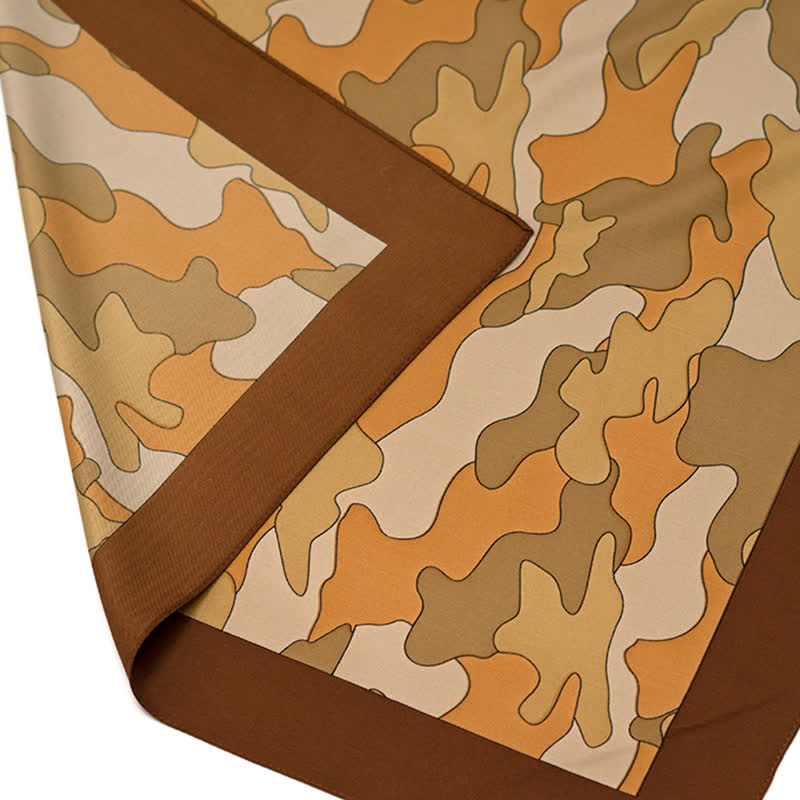 Camouflage Pattern Square Scarf with Scarf Buckle - image 10