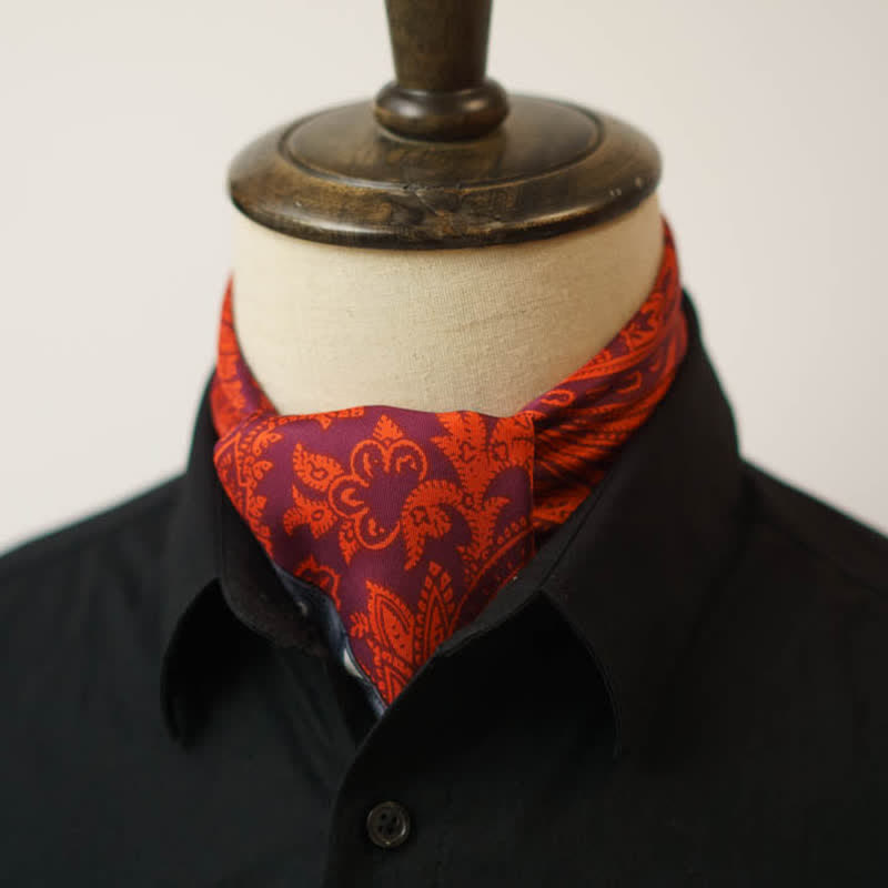 Exotic Paisley Printed Square Scarf with Scarf Buckle - image 12
