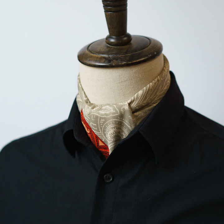 Exotic Paisley Printed Square Scarf with Scarf Buckle - image 17