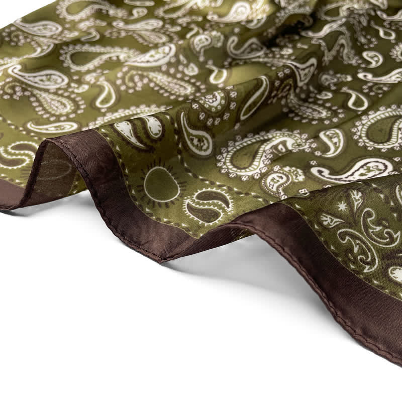 Retro Cashew Flower Square Scarf with Scarf Buckle - image 4