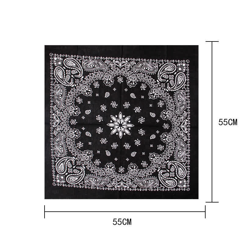 Fasion Paisley Printed Square Scarf with Scarf Buckle - image 2