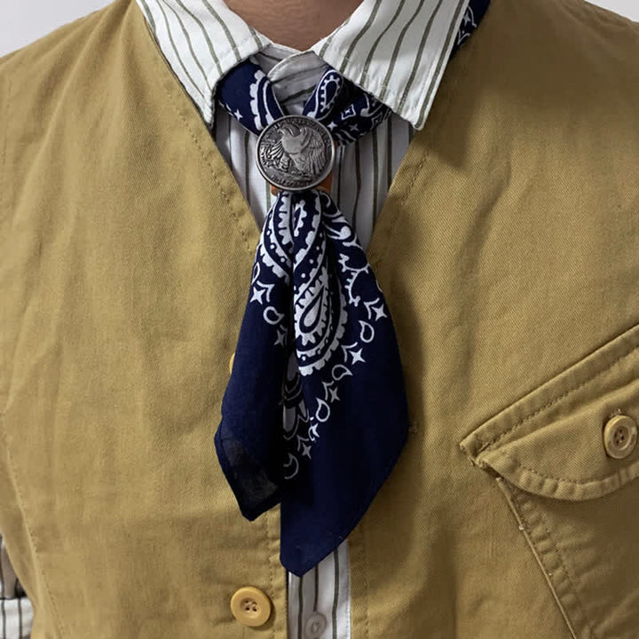 Fasion Paisley Printed Square Scarf with Scarf Buckle - image 0